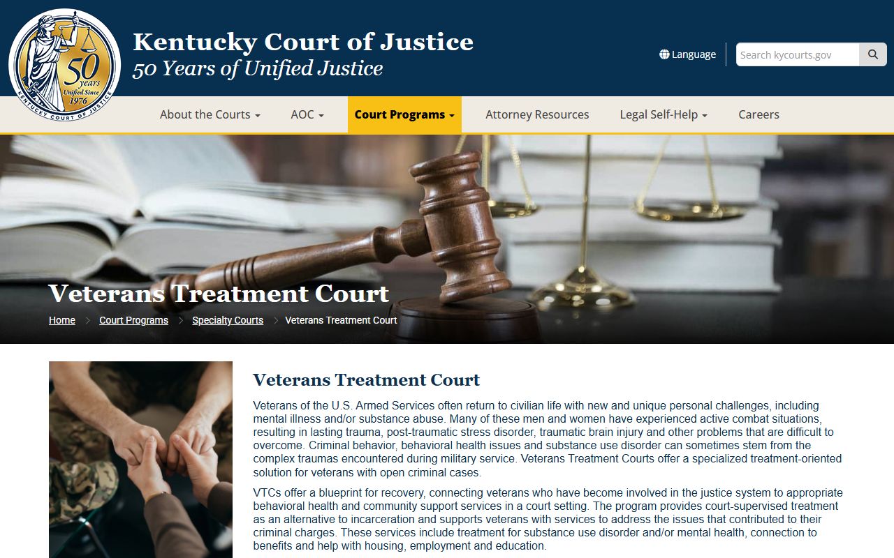 Calloway County Circuit Court veterans treatment court records source
