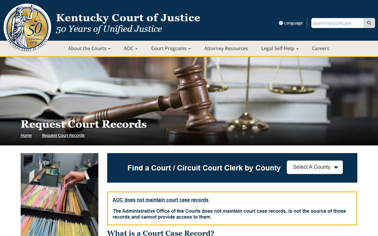 Calloway County court records request instructions