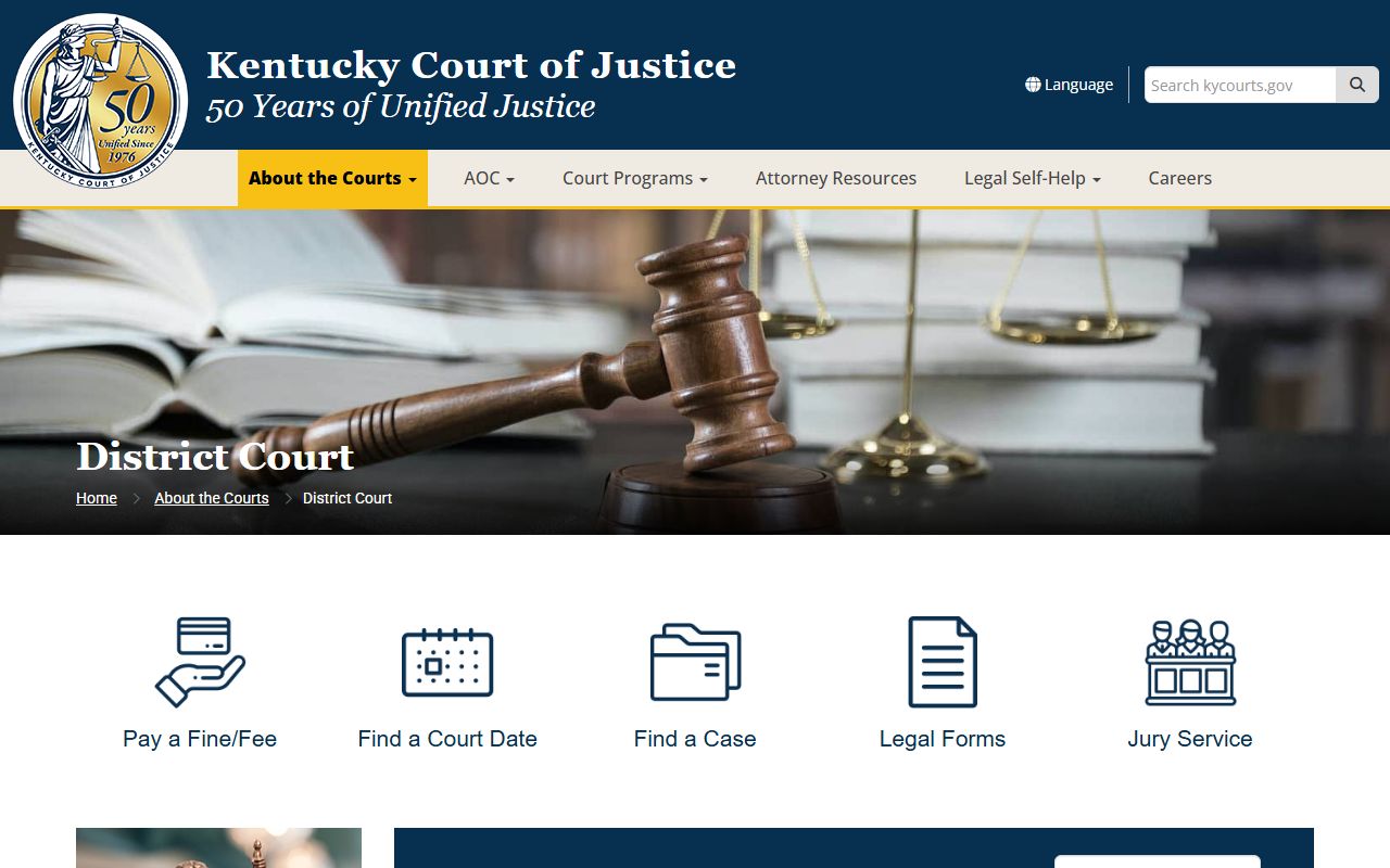 Calloway County probate records District Court jurisdiction