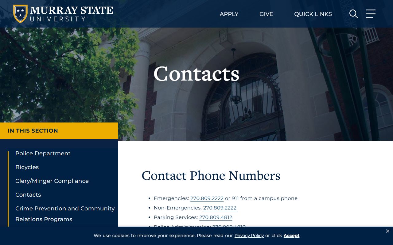 Calloway County warrant records Murray State Police contacts